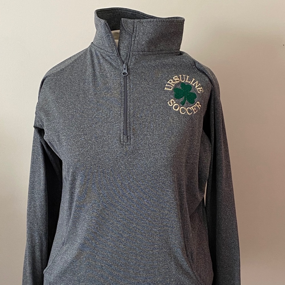 Ursuline Fighting Irish Soccer 1/4 zip top sweatshirt Athletic pullover large
